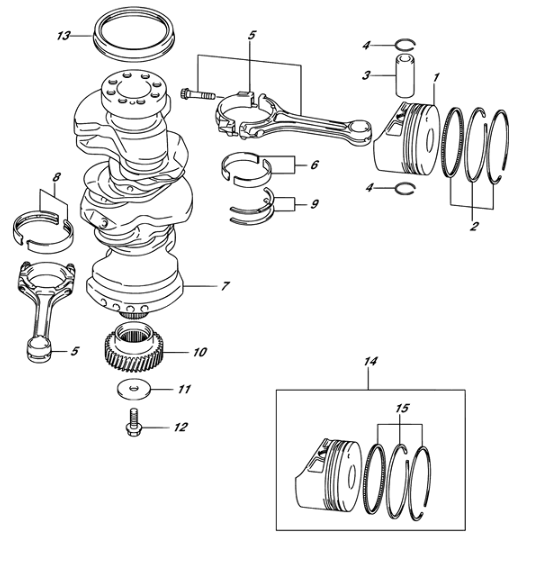 df 250HP ENGINE & CRANK SHAFT