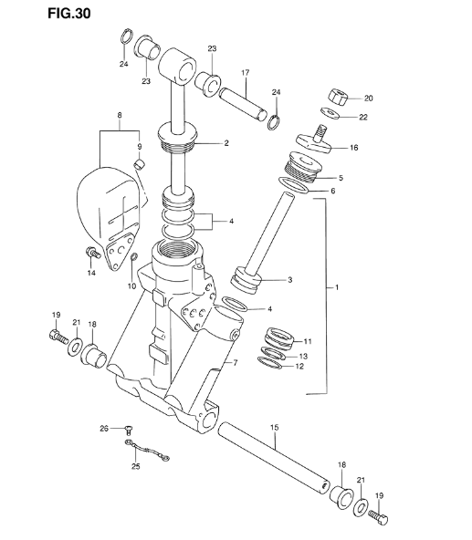 df 140 trim & tilt assy