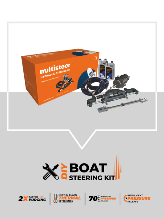 multiflex Hydraulic Steering Kit for Twin Engines upto 700 Hp with Adjustable Tie Rod (400mm-600mm) and Tie Rod