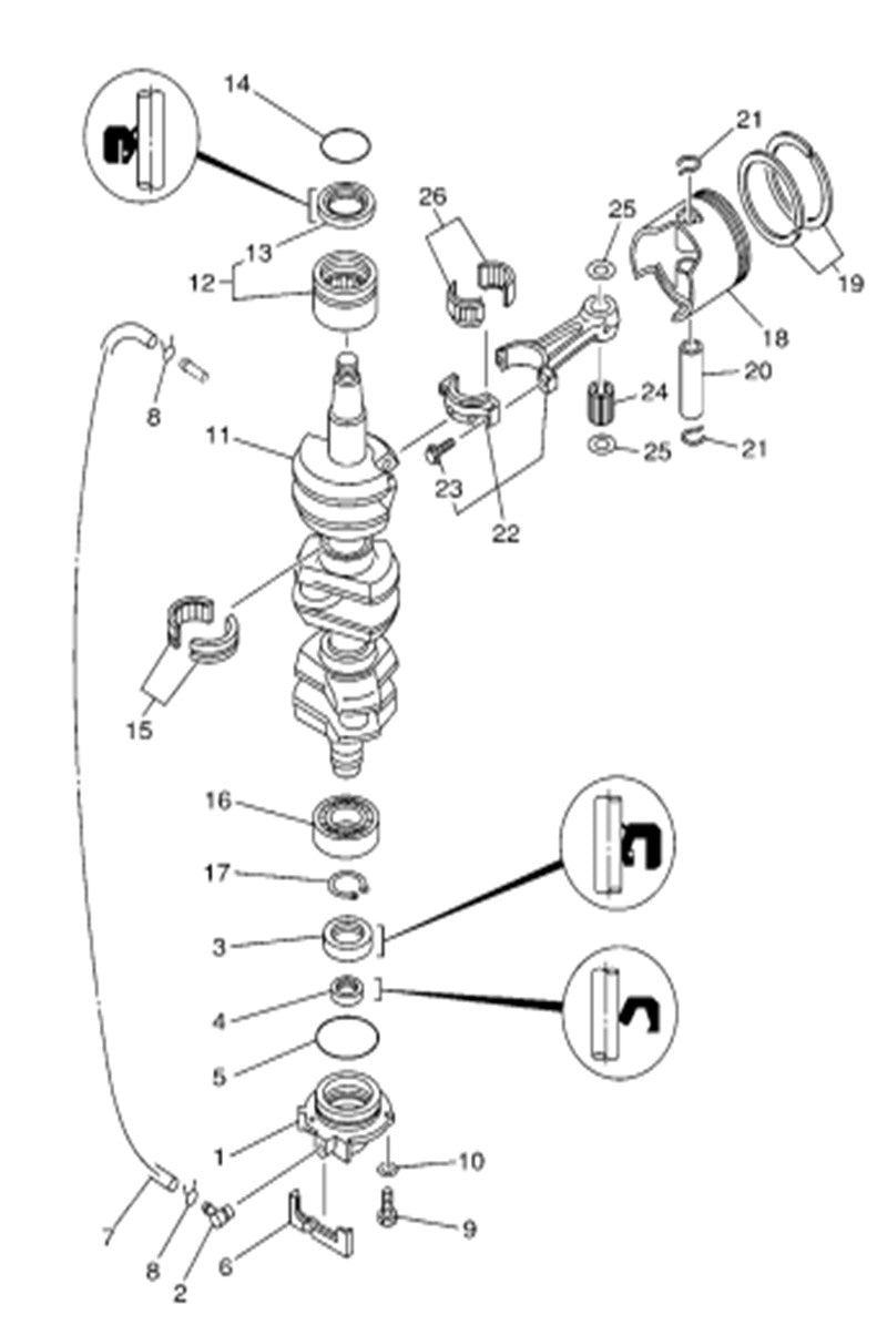 crank shaft and piston