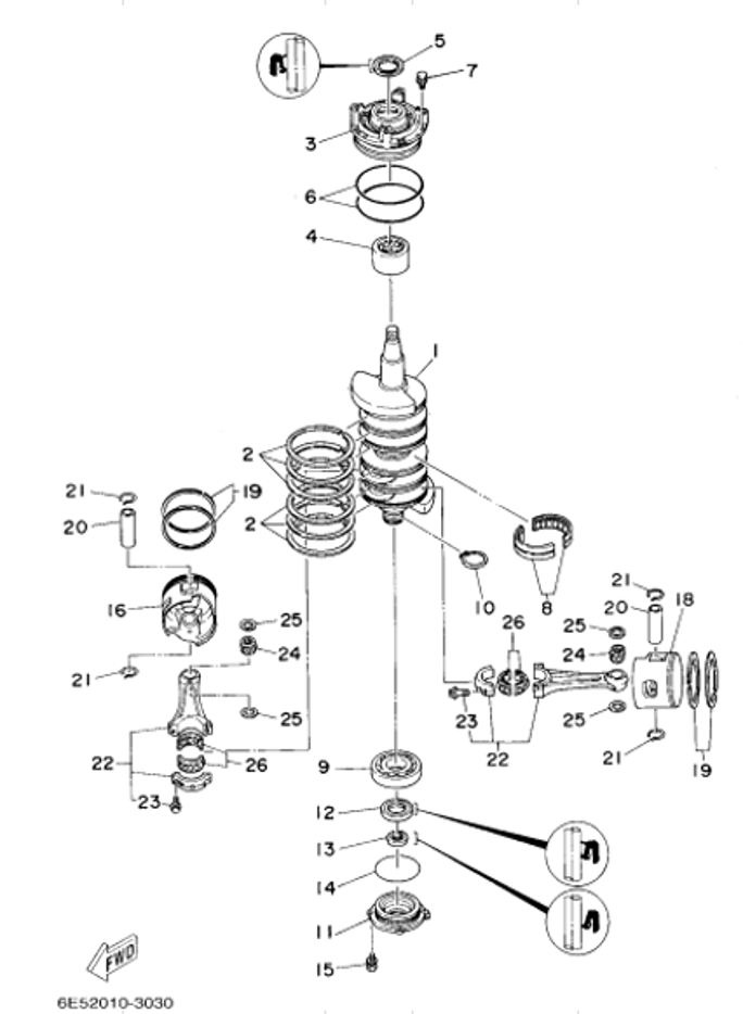 crank shaft and piston